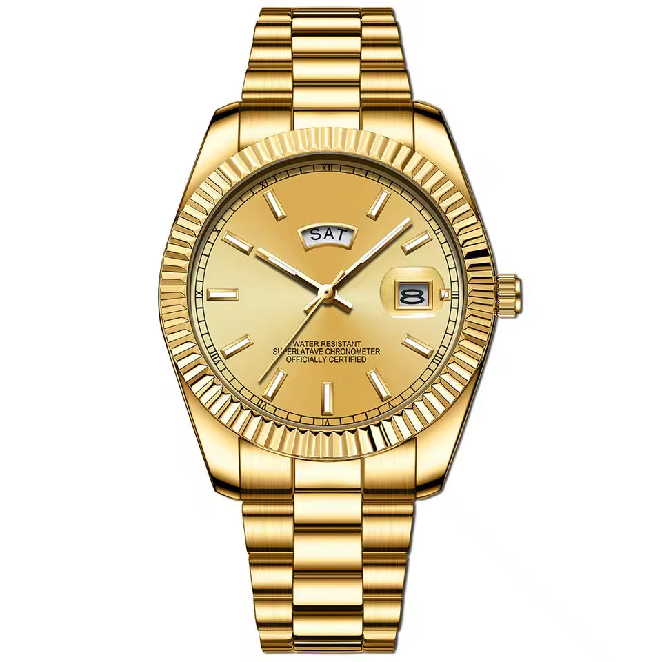 Men’s Gold-Tone Quartz Dress Watch